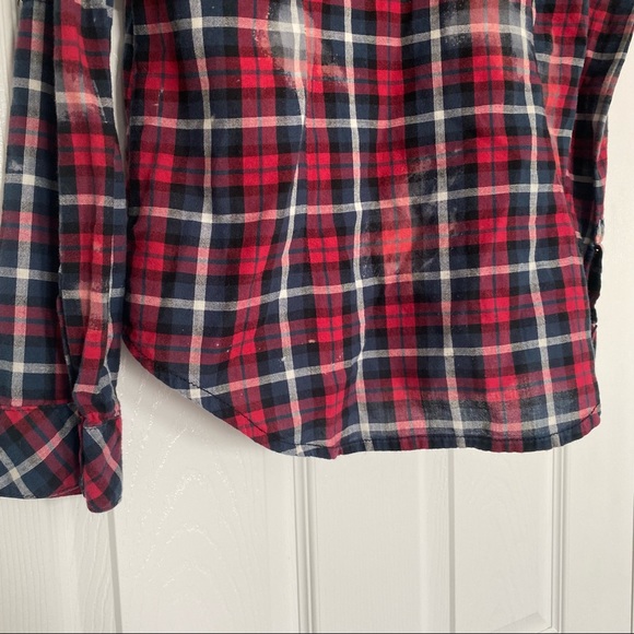 SWS | Distressed Red Plaid Button Up - Picture 9 of 12